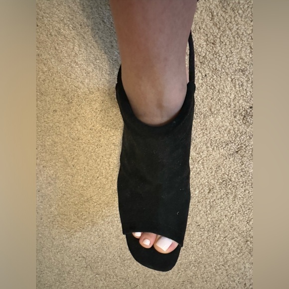 Charlotte Russe Black open toe ankle lace heels size 9 - Picture 12 of 13